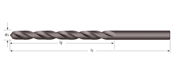 A110 - Dormer HSS Templado al vapor 118°  Broca, serie larga Larga DIN 340