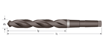 A130 - Dormer HSS Templado al vapor 118°  Broca de mango cónico Serie corta DIN 345