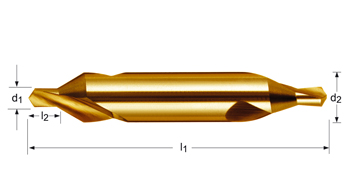 A205 - Dormer HSS TiN 118°  Brocas de Centrar - 60° Corta Centro 60° DIN 333A