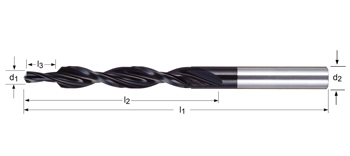 A400 - Dormer HSS Templado al vapor 118°  Broca Bidiametral - 90° Larga Brocas bidiametrales 90° DIN 8374