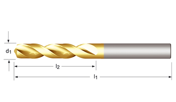 A520 - Dormer HSS TiN ADX 130°  Broca ADX , serie extra corta Corta DIN 1897