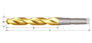 A530 - Dormer HSS TiN 118°  Broca de mango cónico Serie corta DIN 345