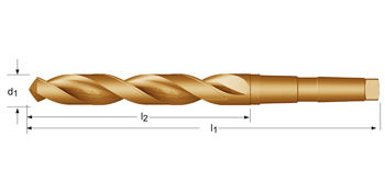 A730 - Dormer HSS-E Bronce 118°  Broca de mango cónico Serie corta DIN 345