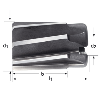 B955 - Dormer HSS-E Brillante/templado al vapor Escariador hueco B DIN 219