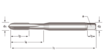 E200 - Dormer HSS-E Brillante M  M Machos de máquina Estrías rectas Estrías rectas DIN 371