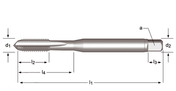 E225 - Dormer HSS-E Brillante UNC  UNC Machos de máquina Estrías rectas Estrías rectas DIN 371