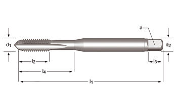 E237 - Dormer HSS-E Brillante M  M Machos de máquina Estrías rectas Estrías rectas DIN 371