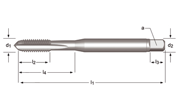 E242 - Dormer HSS-E Brillante MF  MF Machos de máquina Estrías rectas Estrías rectas DIN 371