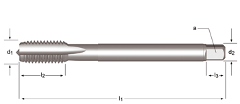 E250 - Dormer HSS-E Brillante M  M Machos de máquina Estrías rectas Estrías rectas DIN 376