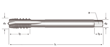 E266 - Dormer HSS-E Brillante M  M Machos de máquina, dientes alternos Entrada en hélice Entrada en hélice DIN 376