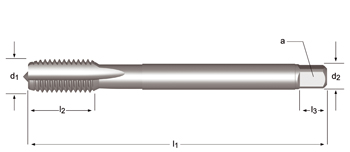 E268 - Dormer HSS-E Brillante MF  MF Machos de máquina Estrías rectas Estrías rectas DIN 374