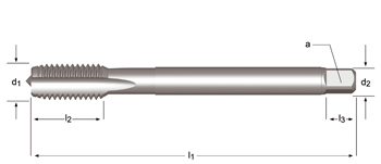 E290 - Dormer HSS-E Brillante MF  MF Machos de máquina Estrías rectas Estrías rectas DIN 374