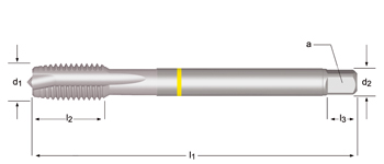 E299 - Dormer HSS-E-PM Cromado SHARK MF  MF Macho de máquina con entrada en hélice Shark (Anillo Amarillo) Entrada en hélice DIN 374