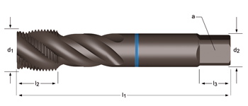 E382 - Dormer HSS-E-PM Templado al vapor SHARK G(BSP)  G(BSP) Macho de máquina helicoidal 40º Shark (Anillo Azul) Estrías helicoidales a 40° DIN 5156