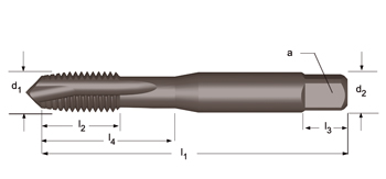 E539 - Dormer HSS Templado al vapor BSF  BSF Machos de máquina Entrada en hélice Entrada en hélice ISO 529