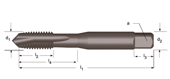 E545 - Dormer HSS Templado al vapor BA  BA Machos de máquina Entrada en hélice Entrada en hélice ISO 529