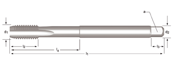 E600 - Dormer HSS-E Brillante M  M Machos de máquina Extra largo Estrías rectas Estrías rectas ISO 2283