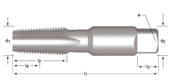 E710 - Dormer HSS Brillante NPT  NPT Machos de máquina Estrías rectas Estrías rectas ~ANSI B94.9