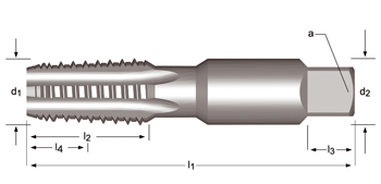 E711 - Dormer HSS Brillante NPT  NPT Machos de máquina, dientes alternos Estrías rectas Estrías rectas ~ANSI B94.9