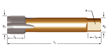 EP40 - Dormer HSS-E Brillante G(BSP)  G(BSP) Machos de máquina Entrada en hélice Entrada en hélice DIN 5156