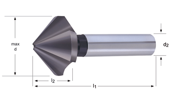 G560 - Dormer HSS TiAlN Recto 90° Avellanadores - 90° DIN 335 C