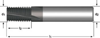 J280 - Dormer Metal Duro Alcrona Pro G(BSP)  Fresa para rosca G(BSP) con ángulo de hélice de 10° Estrías helicoidales a 10° Dormer