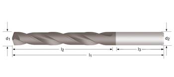 R454 - Dormer Metal Duro TiAlN MP-X 140°  Broca larga - MP-X 5XD Serie corta DIN 6537 L