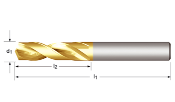 R520 - Dormer Metal Duro TiN CDX 130° Punta Especial Broca CDX , serie extra corta Corta DIN 6539