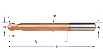 S233 - Dormer Metal Duro TiSiN DIN 6535 HA Shank Fresas con punta esferica N Dormer Dormer