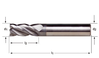S761 - Dormer Metal Duro AlCrN DIN 6535 HA Shank Fresas de acabado N Dormer Dormer