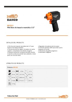 Pistola de impacto neumática Bahco BPC813 1/2 120 mm.