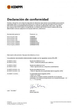 Declaración de conformidad